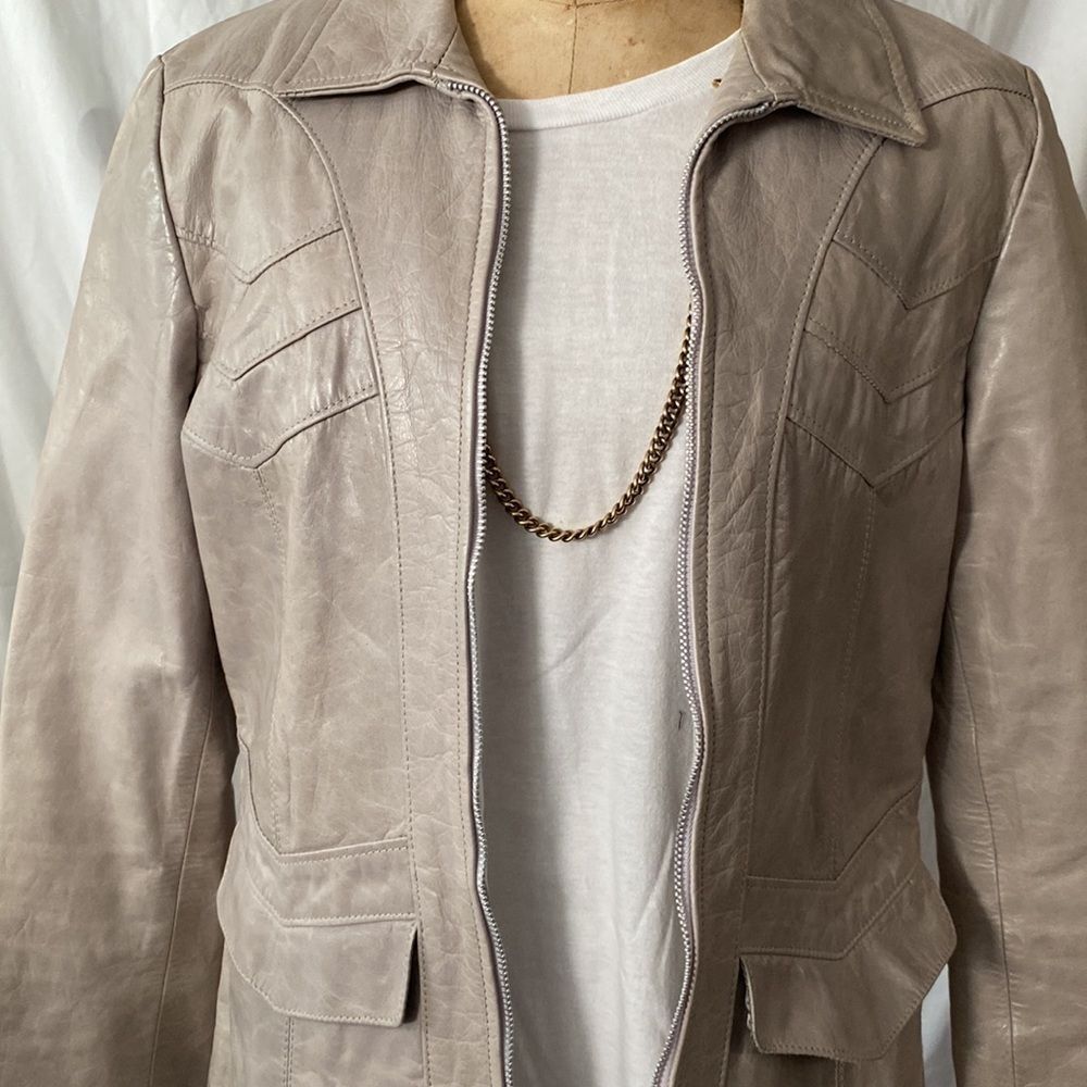 New Frontier gray leather jacket. - Picture 4 of 9